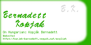 bernadett kopjak business card