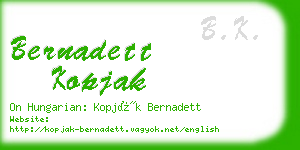 bernadett kopjak business card